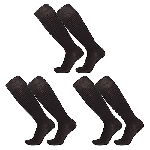 TSHAOUN 3 Paar Kinder Schwarze Fußballsocken, Trainingssocken Sportsocken Elastische Atmungsaktive Kniestrümpfe für Jungen Mädchen von 5-12 Jahren für Fußballtraining, Laufen, Sport (Black) von TSHAOUN