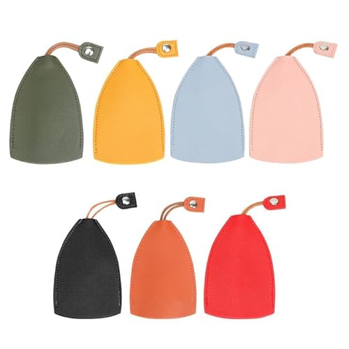 TSHAOUN 7 Pcs Keycase Pull Out Car Keycase Key Covers Key Holder Key Organizer Car Key Case Key Protection for Women Men, PU Leather Car Keycase Portable Key Pouch for Storing Keys, 7 Farben, One von TSHAOUN