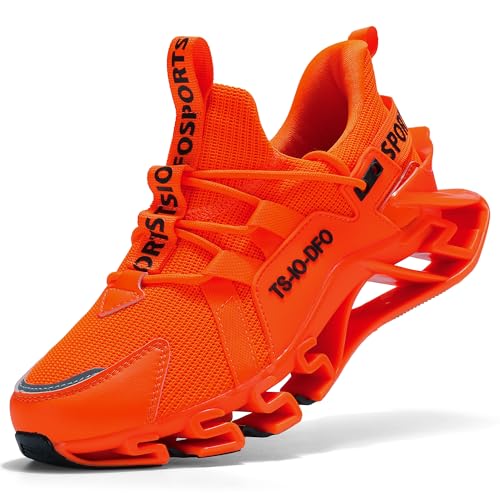 TSIODFO Damen Sneakers Athletic Running Walking Schuhe, Orange/Abendrot im Zickzackmuster (Sunset Chevron), 38 EU von TSIODFO