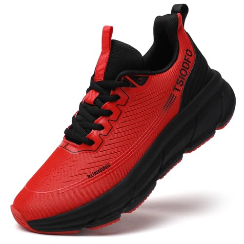 TSIODFO Herren-Laufschuhe, Fitnessstudio, Workout-Sneaker, Rot/Ausflug, einfarbig (Getaway Solids), 42.5 EU von TSIODFO