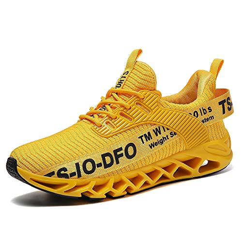 TSIODFO Herren-Sportschuhe, Laufschuhe, atmungsaktiv, Trail Athletic Schuhe, gelb, 39.5 EU von TSIODFO