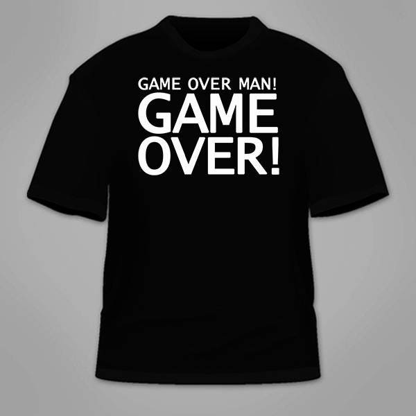 Game Over Man T-Shirt. Lustige Film Zitat Filme Aliens T-Shirt Fan Kleidung Geschenk Hilarious Nerdy Parodie Neuheit Alien Cool Geeky von TSL21