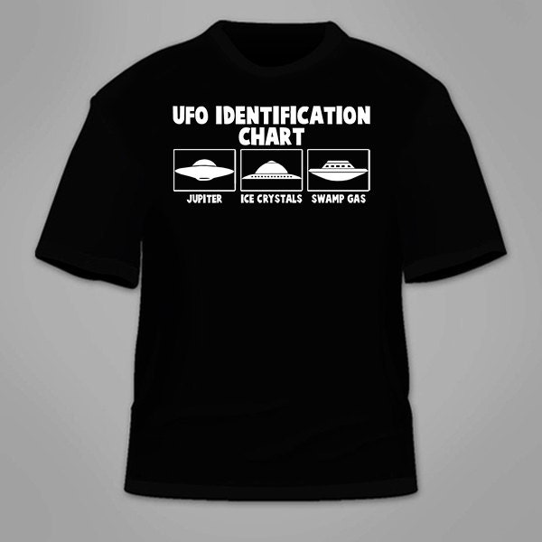 Ufo Identifikation Chart T-Shirt. Lustige Aliens Ufos Tshirt Paranormal Tees Verschwörungstheorie Roswell Area 51 Kleidung T Shirt Nerdy von TSL21