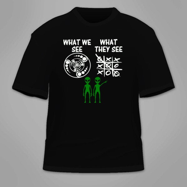 What We See Alien T-Shirt. Aliens Lustige Ufo Ufos Paranormal Shirt Verschwörung T-Shirt Hilarious Nerd Nerdy Kornkreise Kleidung von TSL21