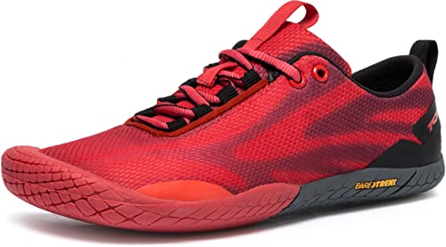 TSLA Damen Trail Running Schuhe, Leichte Athletische Zero Drop Barfußschuhe, rutschfeste Outdoor Walking Minimalist Traillaufschuhe, Bk62 1pack - Red, 39.5 EU von TSLA