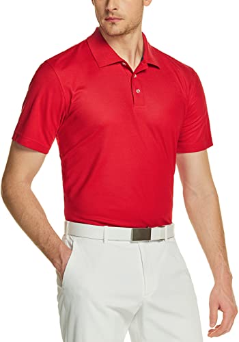 TSLA Herren Kurzarm Poloshirt, Premium Regular Fit Quick Dry Hi-Flex Active Tech Polohemd, Mtk10 1pack - Red, 3XL von TSLA