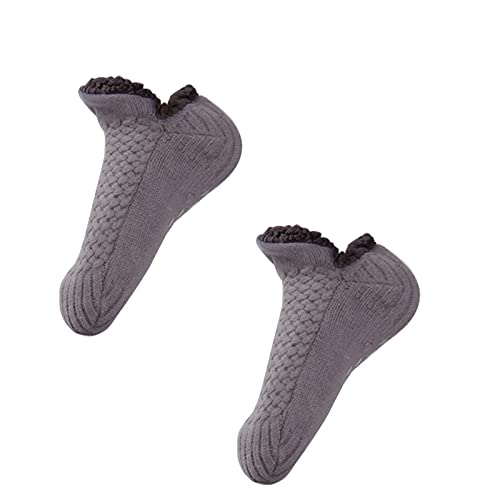 Kuschelsocken für Herren Dicke Stoppersocken, Herren Hausschuhe Socken Anti-Rutsch Hüttensocken Winter Flauschig Hausschuhe Geschenke Socken für Männer Weihnachten Grey von TSLBW