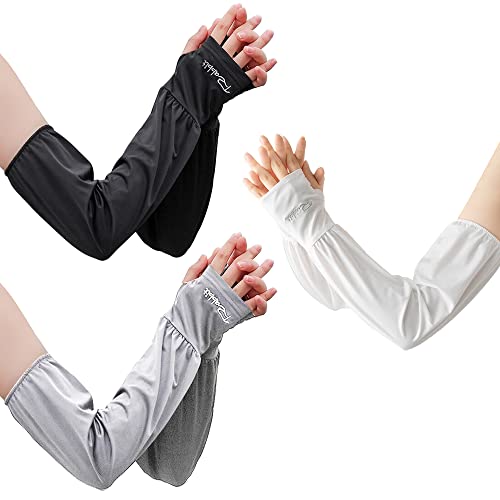 TSLBW 3 Paar Armstulpen für Männer Frauen Jugend UV Sonnenschutz, Arm Sleeves Kühlung Ärmlinge für Männer Frauen Radsport Wandern Laufen Golf Basketball Fußball Fahren Outdoor Aktivitäten von TSLBW