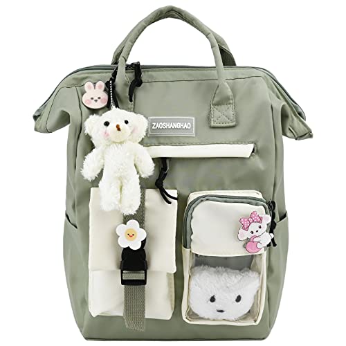 TSLBW Kawaii Rucksack, Kawaii Rucksack mit Kawaii Pin und Zubehör, Kawaii Rucksack für Mädchen Schüler, Niedlicher ästhetischer Reiserucksack für Teenager-Mädchen von TSLBW