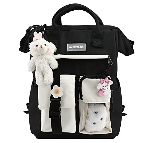 TSLBW Kawaii Rucksack, Kawaii Rucksack mit Kawaii Pin und Zubehör, Kawaii Rucksack für Mädchen Schüler, Niedlicher ästhetischer Reiserucksack für Teenager-Mädchen von TSLBW