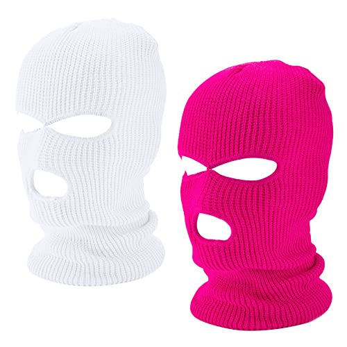 TSLBW Ski Maske Balaclava 2 Stück Winter Gestrickte Sturmhaube Warme Gesichtsabdeckung für Radfahren Skifahren Outdoor Sports von TSLBW