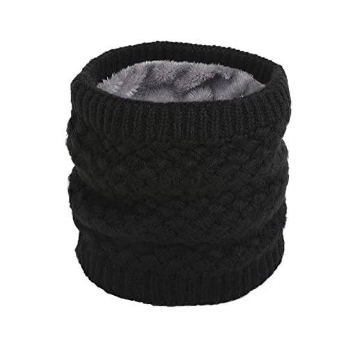 Winter Halswärmer Thermo Snood Schal mit Fleece Gefüttert Unisex Dicker Gestrickter Kreisschal Winter-warmer Hals für Herren und Damen Sport-Halsmanschette Snood Gesichtsmaske von TSLBW