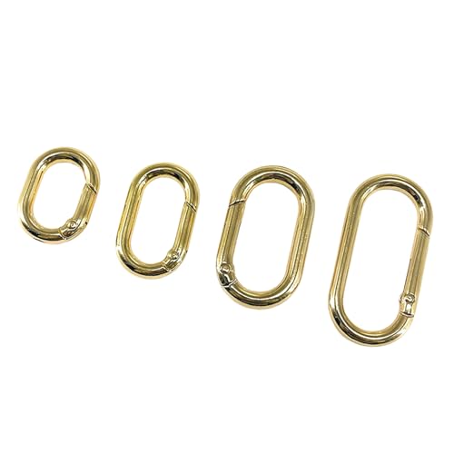 4pcs Metall Spring Clip Schlüsselringe Für Taschen Und Bastelfederringe Clips Handtasche Geldbörse Strecke Oval Carabiner Clips Haken von TSMORY