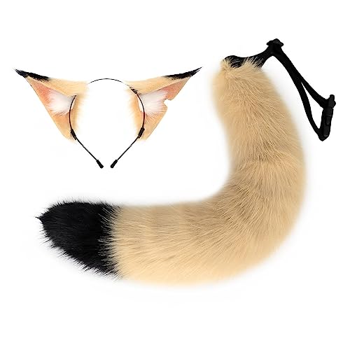 Cartoon Füchse Katze Ohr Form Haarreifen mit Schwanz Set Aufführungen Haarhalter Cosplay Party Kopfbedeckung für Teenager Frauen von TSMORY