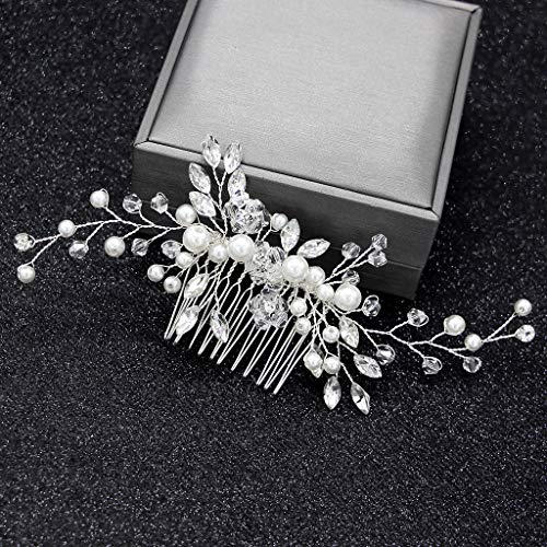 Eleganter Perlenschmuck, Haarschmuck, handgefertigter Brautkamm, Haarstab, Brautschmuck, Hochzeit, Kopfschmuck, modisches Frisuren-Werkzeug von TSMORY