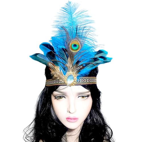 Flapper Gefiedertes Stirnband Für Flapperkostüm Accessoire Indian Hairband Festival Feierliche Auftritte Kopfbedeckung Kopfbedeckung von TSMORY