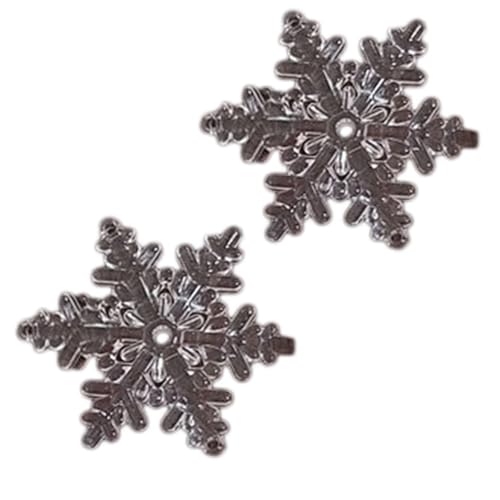 Haarspangen mit pelzigen Schneeflocken, süße Haarnadel, Weihnachten, transparent, für Damen von TSMORY