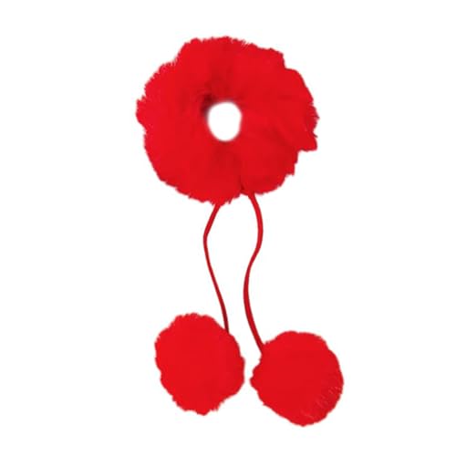 Haarspulen Für Frauen Girl Plüsch Pompoms Haarbänder Süßer Pferdeschwanzhalter Für Tägliche Verwendung Kostüm Frisur Accessoire von TSMORY