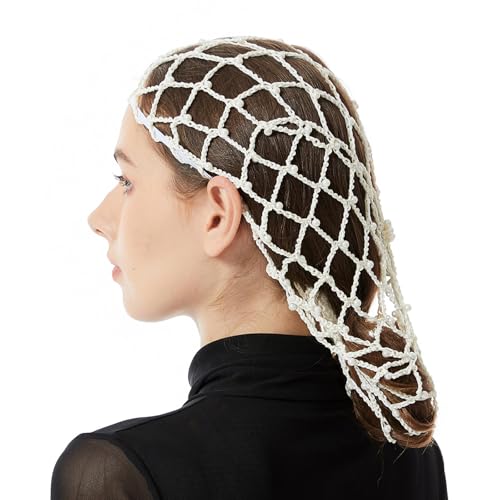 Handwerkseidenhäkeln Turban Gestricktes Haarnetz Mit Künstlichen Perlenentwürfen Ideal Für Tägliche Verschleiß Und Formelles Event von TSMORY