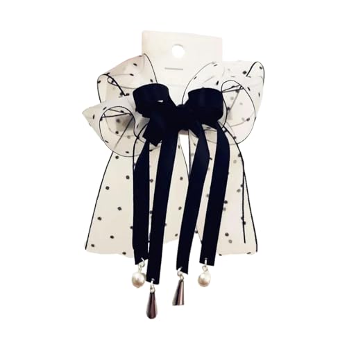 Kreative Perlenhaarclip Mit Bandbögen Und Quasten Haarakesorien Für Mädchen Für Schüler Und Berufstätige Frauen Geeignet von TSMORY