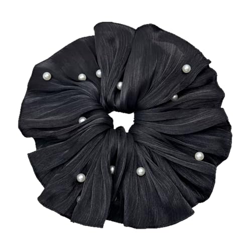 Kreativer großer Haarschmuck mit Perlendetails und französischem Spitzen-Design, Pferdeschwanz-Halter, Haarschmuck für Frauen von TSMORY