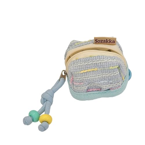 Stabile Kosmetiktasche aus bestickter Baumwolle, Muschelform, Make-up-Organizer mit Reißverschluss für Reisen und den täglichen Gebrauch, blau von TSMORY