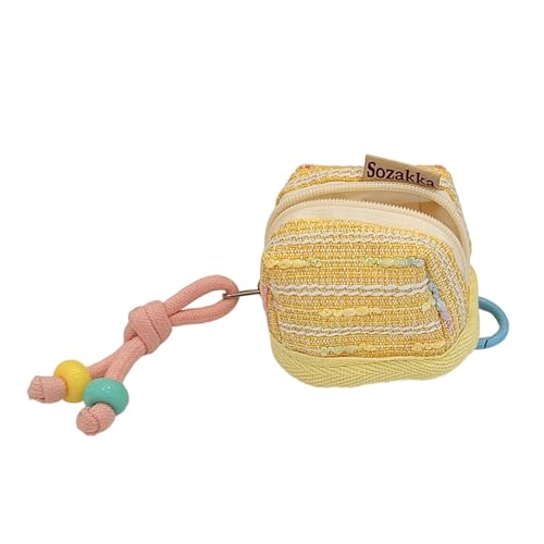 Stabile Kosmetiktasche aus bestickter Baumwolle, Muschelform, Make-up-Organizer mit Reißverschluss für Reisen und den täglichen Gebrauch, gelb von TSMORY