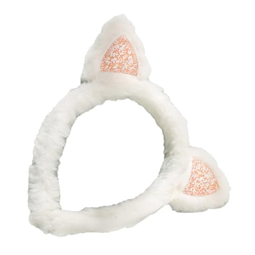Stirnband Kreative Glitzernde Süße Pelzige Kätzchenohr Weiche Plüsch Für Frauen Männer Teenager Haare Haarband von TSMORY