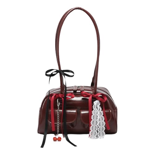 Sweet Ribbon Bows, Umhängetasche, japanischer Stil, Kunstleder, Doppeltasche, Unterarm-Handtasche, Geldbörse mit Anhänger für Damen, Wie in der Abbildung gezeigt, As shown in the figure Sweet Ribbon Bows, Umhängetasche, japanischer Stil, Kunstleder, Doppeltasche, Unterarm-Handtasche, Geldbörse mit Anhänger für Damen, Wie in der Abbildung gezeigt, As shown in the figure von TSMORY