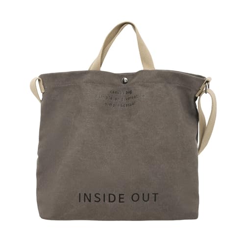 TSMORY 2023 Umhängetasche aus Segeltuch, Schultertasche für Damen, Mädchen, Handtasche, Freizeit, Mode, Schultasche, Büchertasche, grau, As shown in the figure von TSMORY