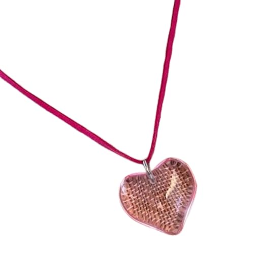 TSMORY Bunte Herz-Charm-Anhänger, stabiles Glas, Schmuck-Accessoire mit Klangkette, für Damen von TSMORY