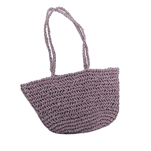 TSMORY Damen-Schultertasche aus Stroh, großes Fassungsvermögen, gewebt, Handtasche, leichte Tasche für Outdoor-Urlaub von TSMORY