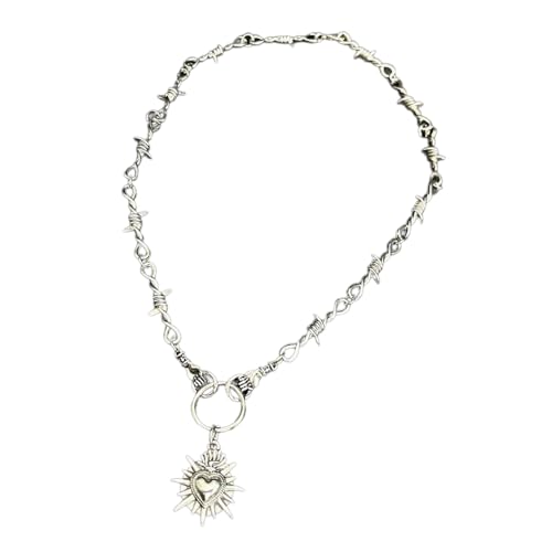 TSMORY Einzigartiges Herz in Hand Stacheldraht Halskette Accessoire symbolisiert Widerstandsfähigkeit und Zärtlichkeit für Modebegeisterte TSMORY Einzigartiges Herz in Hand Stacheldraht Halskette Accessoire symbolisiert Widerstandsfähigkeit und Zärtlichkeit für Modebegeisterte von TSMORY