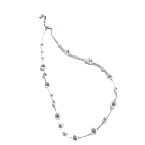 TSMORY Elegantes Schmuck-Set mit Kristallen, Tautropfen-Schmuck-Set für Damen und Jugendliche, verstellbare Halskette für Hochzeiten und Partys, 41cm (inclusive) - 50cm (inclusive), Zink von TSMORY