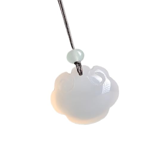 TSMORY Ethnische Stile Jades Anhänger Halskette Zubehör mit handgefertigter gewebter Schnur für modische Frauen und Sammler, Chain length 68CM, Jade Chalcedon, Dongling Jade usw. von TSMORY