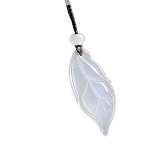 TSMORY Ethnische Stile Jades Anhänger Halskette Zubehör mit handgefertigter gewebter Schnur für modische Frauen und Sammler, Chain length 68CM, Jade Chalcedon, Dongling Jade usw. von TSMORY