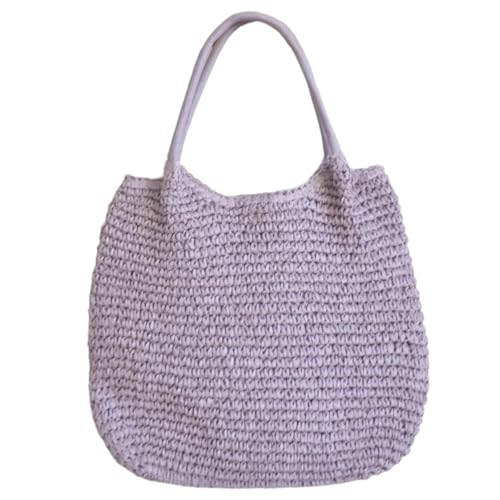 TSMORY Geflochtene Stroh-Handtasche, großes Fassungsvermögen, gewebte Umhängetasche, modisch, einfarbig, Korbtasche für Strandurlaub TSMORY Geflochtene Stroh-Handtasche, großes Fassungsvermögen, gewebte Umhängetasche, modisch, einfarbig, Korbtasche für Strandurlaub von TSMORY