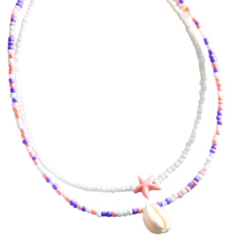 TSMORY Halskette mit Anhänger in Seesternform, 2 Stück, für Damen und Mode-Enthusiasten, As shown in the figure, Mi Zhu von TSMORY