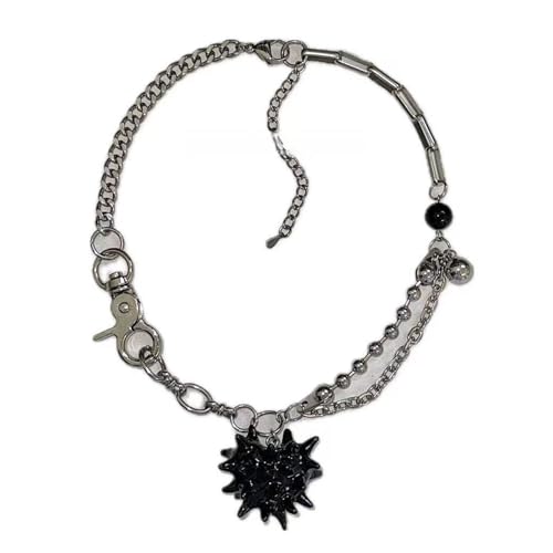 TSMORY Halskette mit Herz-Anhänger im Gothic-Stil, mit Quasten, verstellbare Kette, Modeschmuck, Accessoire für Damen von TSMORY