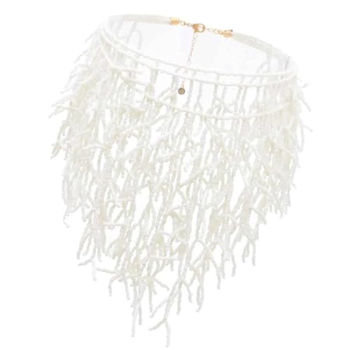 TSMORY Handgefertigte Mehrzweck-Halskette mit Korallen, elegantes Statement-Stück, Schmuck-Accessoire für trendige Frauen und Damen für den täglichen Gebrauch, Black and red about 60cm white 50cm, Mi von TSMORY