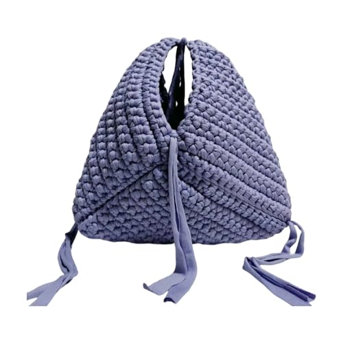 TSMORY Handgewebte dreieckige Tasche in Bonbonfarben, Mehrzweck-Handtasche und Geldbörsen, praktisches Polyester, leichte Abendtasche, 8#, 28*6*29 von TSMORY