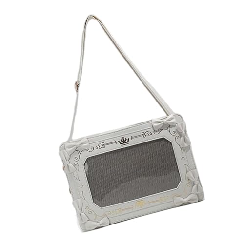 TSMORY Itabag Umhängetasche, transparent, modisch, Anime-Display, Handtasche, für Damen, Mädchen, Geschenke, weiß, As shown in the figure von TSMORY