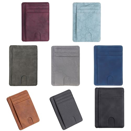 TSMORY Minimalistische Fronttasche Brieftasche, blockierende Kreditkartenetuis mit Fingerloch für Männer und Frauen, Schwarz , 11.5 cm * 8.0 cm * 0.5 cm von TSMORY