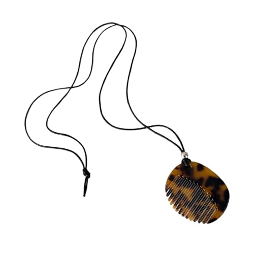TSMORY Modische Halskette mit Kamm-Anhänger, einzigartige kammförmige Halskette aus langem Seil, eleganter Halsschmuck für stilvolle Frauen, Pendant size: about 5.1cm*4.3cm, Essigsäure TSMORY Modische Halskette mit Kamm-Anhänger, einzigartige kammförmige Halskette aus langem Seil, eleganter Halsschmuck für stilvolle Frauen, Pendant size: about 5.1cm*4.3cm, Essigsäure von TSMORY