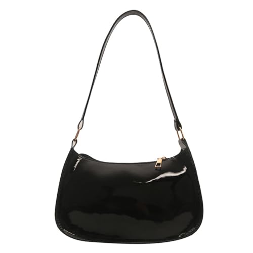 TSMORY Retro PU Leder Umhängetasche für Frauen Elegante Unterarmtasche Satchel Geldbörse Mode Abend Handtasche Achseltasche, Schwarz , As shown in the figure von TSMORY