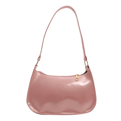 TSMORY Retro PU Leder Umhängetasche für Frauen Elegante Unterarmtasche Satchel Geldbörse Mode Abend Handtasche Achseltasche, rose, As shown in the figure von TSMORY