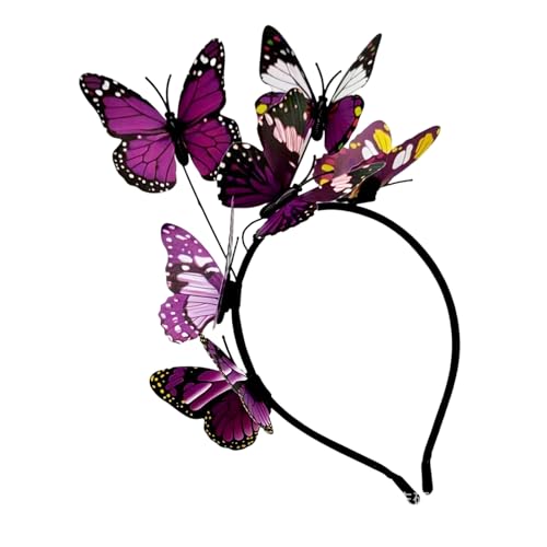 TSMORY Schmetterlings-Fascinator, Haarschmuck, eleganter Haarschmuck für Damen und Mädchen, Halloween, Party, Cosplay, Braut von TSMORY