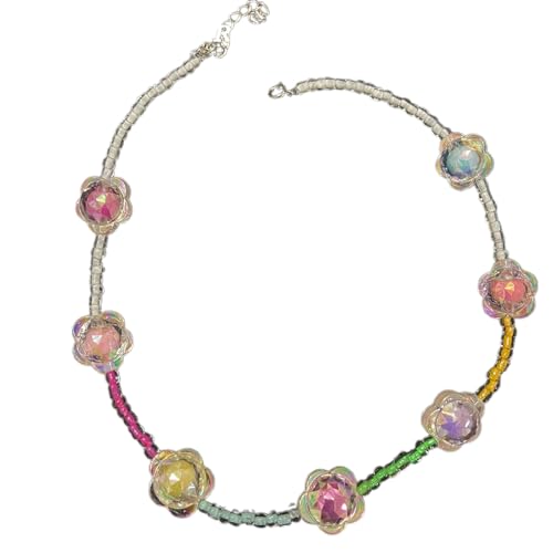 TSMORY Schöne Blumen-Schlüsselbeinkette, inspiriert von der Natur, Gewächshaus-Designs, tragbar, stabil, Schmuck, Geschenke für Frauen und Mädchen, Circumference 21cm (inclusive) ~ 50cm (inclusive von TSMORY