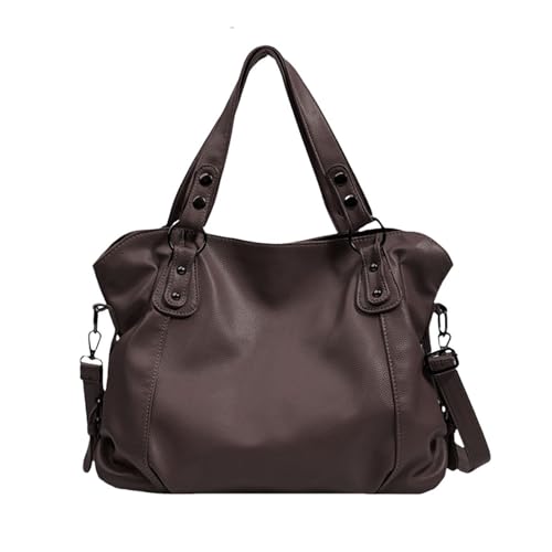 TSMORY Schultertasche mit großem Fassungsvermögen, modisch, für Damen, PU-Leder, Handtasche mit Tragegriff oben, lässige Umhängetasche für den täglichen Gebrauch, coffee, 38*14*29cm von TSMORY