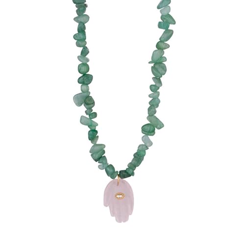 TSMORY Stilvolle Fatima-Handkette, symbolisiert Schutz und Glück in elegantem Ton mit stabilen Natursteinen, 42-47cm, Naturstein von TSMORY